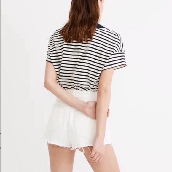 Madewell Relaxed White Denim Shorts High Waist Size 32 - Picture 9 of 16